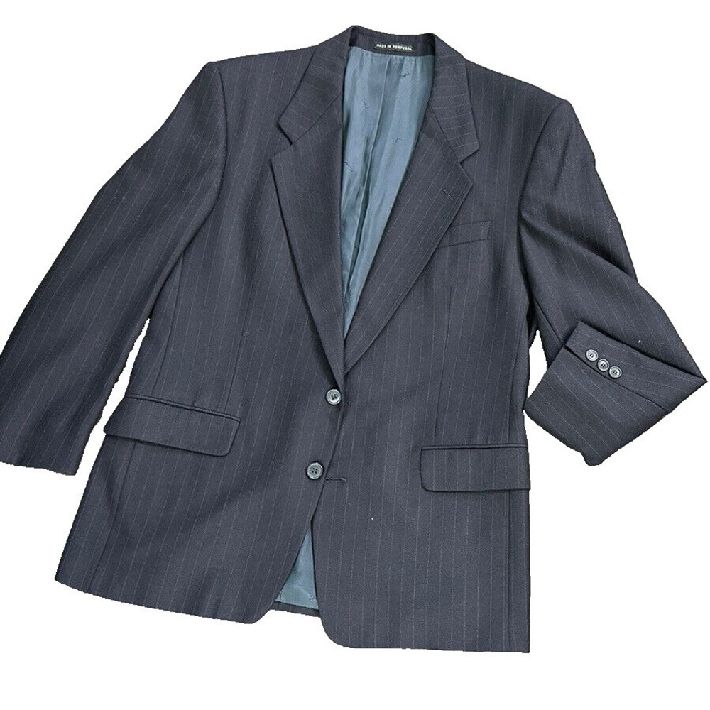 Vintage Yves Saint Laurent YSL Men's 42S Charcoal Pinstripe Blazer Portugal